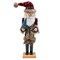 Ornativity Christmas Nostalgic Santa Nutcracker – Red and Black Wooden Nutcracker Man with Buffalo Plaid Coat with Brown Fur Holding a Xmas Tree Themed Holiday Nut Cracker Doll Figure Decorations